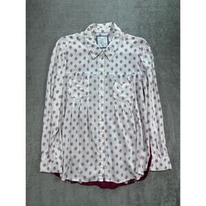 Style&Co Geometric Long Sleeve Button-Up Shirt Multicolor Womens Medium Western